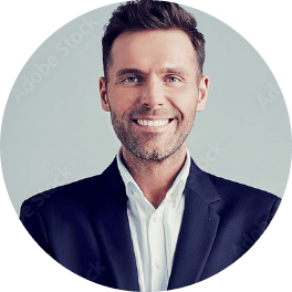 Happy businessman isolated – handsome man standing with crossed arms